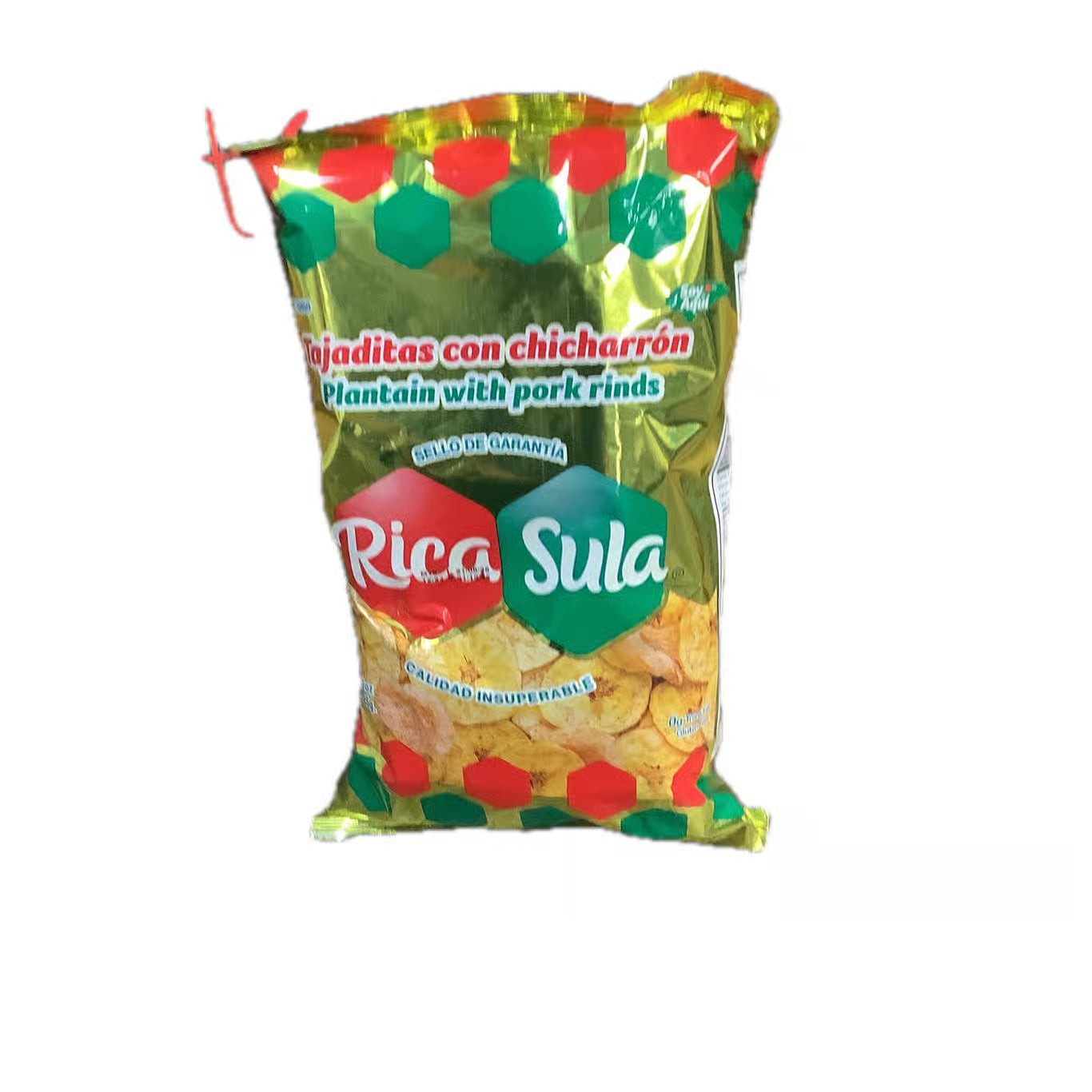 Tajaditas con chicharrón Rica Sula